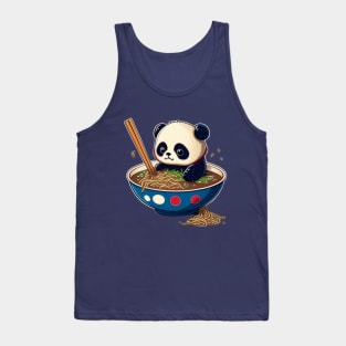 kawaii cute panda eating ramen Tank Top